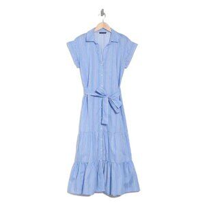 Tommy Hilfiger Cap Sleeve Tiered Striped Cotton Shirtdress NWT
